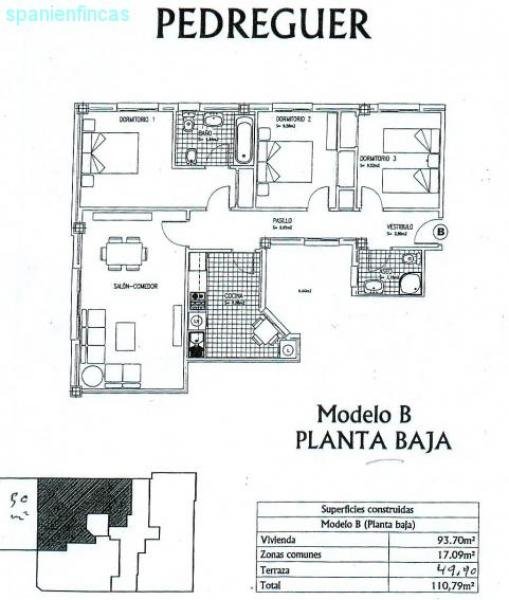 Pedreguer Pueblo Pedreguer 93 qm neues Appartement, 3 Schlafzimmer, 50qm Terrasse Wohnung kaufen