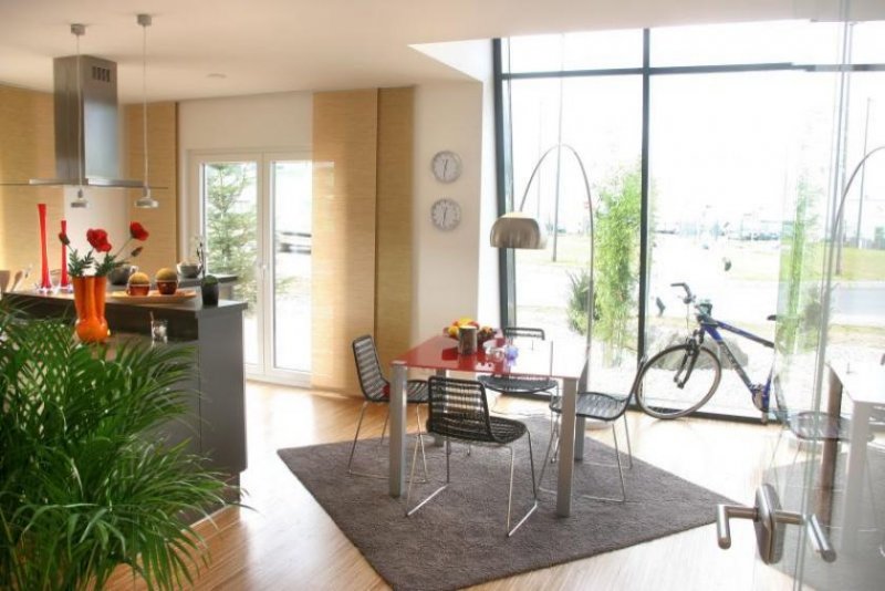 Beldorf offen und doch abgetrennt präsentiert sich der Wohn-/Essbereich, Energiesparend und nachhaltig der Baustil, modernes Haus voll