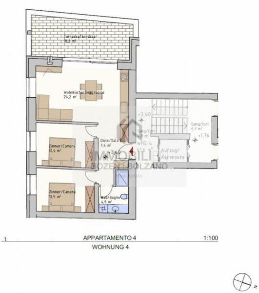 Auerbach Neu sanierte 3-Zimmerwohnung mit Terrasse im Zentrum zu verkaufen Wohnung kaufen