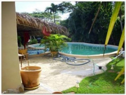 Sosúa/Dominikanische Republik Inserate von Häusern Sosua: Haus mit 150 m² (1 614 sqft) Wohnfläche, drei Schlafzimmer, drei Bäder auf 800 m² (8 608 sqft) Grundstück mit Pool 