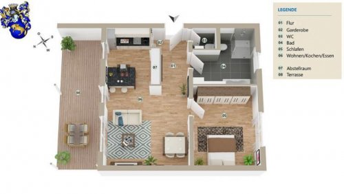 Bernkastel-Kues Wohnungsanzeigen Neubauprojekt in Bernkastel-Kues – Wehlen: Wohnen auf 83,77 m² - Balkon - Garage & Erholungsfaktor Wohnung kaufen