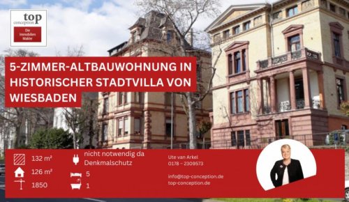 Wiesbaden Etagenwohnung 5-Zimmer-Altbau-Wohnung in historischer Stadtvilla von Wiesbaden *Provisionsfrei Wohnung kaufen