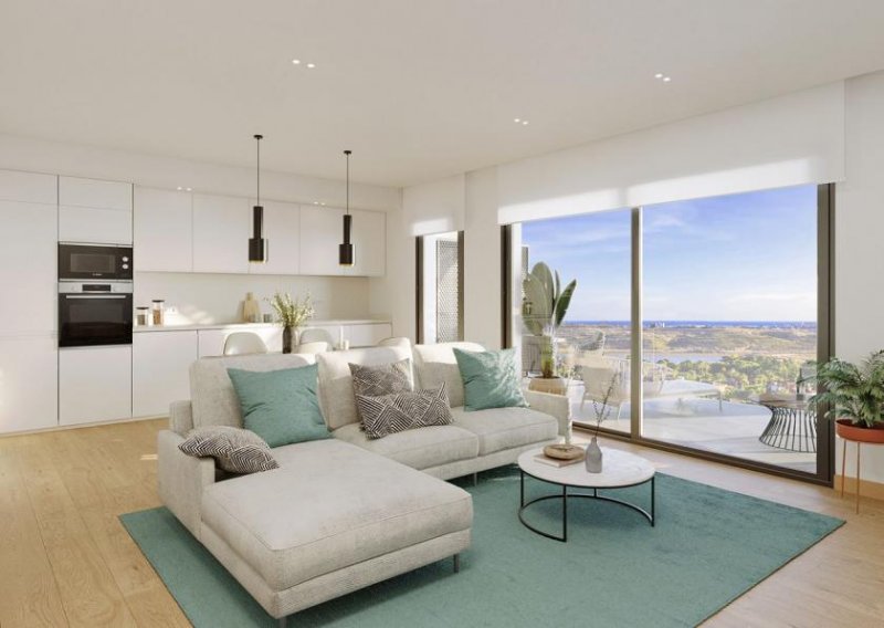 Muchamiel Appartements mit 2 Schlafzimmern, 2 Bädern, Klimaanlage, Meerblick, Gemeinschaftspool und Tiefgaragen-Stellplatz am Golfplatz