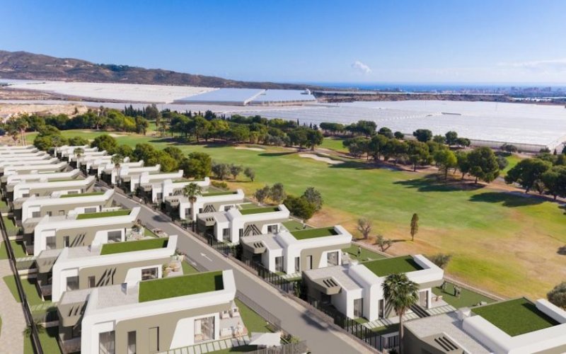 Muchamiel Villen mit 3 Schlafzimmern, 2 Bädern, Klimaanlage, Meerblick, Gemeinschaftspool und Kfz-Stellplatz am Golfplatz von Bonalba