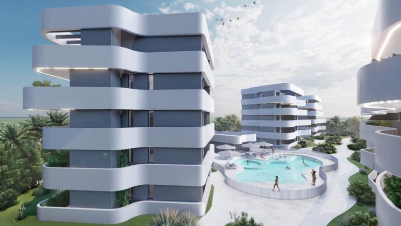 Guardamar del Segura Appartements mit 2 Schlafzimmern, 2 Bädern, Klimaanlage und Einbauküchen mit Elektrogeräten in abgeschlossener Anlage mit und