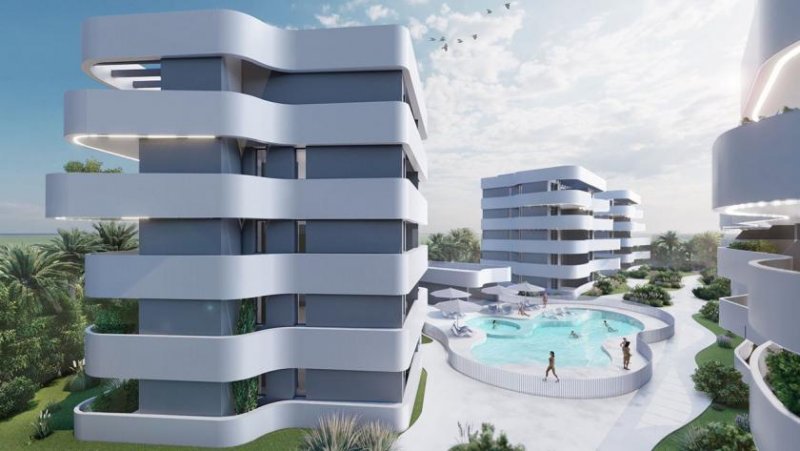 Guardamar del Segura Appartements mit 2 Schlafzimmern, 2 Bädern, Klimaanlage und Einbauküchen mit Elektrogeräten in abgeschlossener Anlage mit und