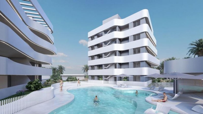 Guardamar del Segura Appartements mit 2 Schlafzimmern, 2 Bädern, Klimaanlage und Einbauküchen mit Elektrogeräten in abgeschlossener Anlage mit und