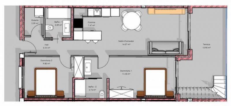Guardamar del Segura Penthouse-Wohnungen mit 2 Schlafzimmern, 2 Bädern und Dachterrasse in abgeschlossener Anlage mit Gemeinschaftspool und Spa