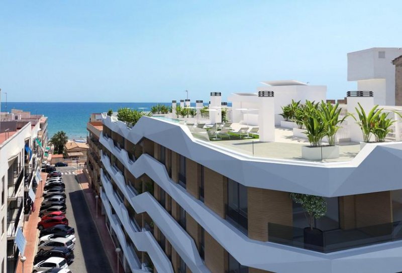 Guardamar del Segura Wohnungen mit 2 Schlafzimmern, 2 Badezimmern, Klimaanlage, optionalem Tiefgaragenstellplatz und Gemeinschaftspool nur 100 m vom