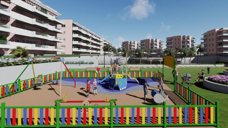 Guardamar del Segura Wohnungen mit 3 Schlafzimmern, 2 Badezimmern, Einbauküchen mit Elektrogeräten, Tiefgaragenstellplatz und Gemeinschaftspool