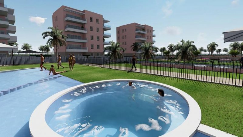 Guardamar del Segura Wohnungen mit 3 Schlafzimmern, 2 Badezimmern, Einbauküchen mit Elektrogeräten, Tiefgaragenstellplatz und Gemeinschaftspool
