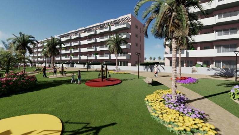 Guardamar del Segura Wohnungen mit 3 Schlafzimmern, 2 Badezimmern, Einbauküchen mit Elektrogeräten, Tiefgaragenstellplatz und Gemeinschaftspool