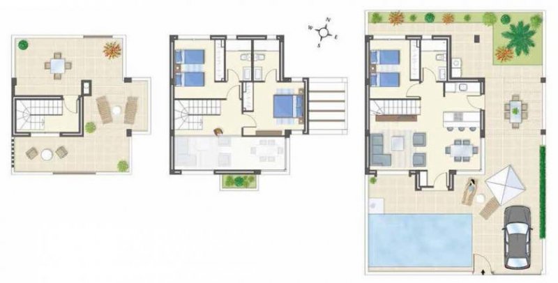 Rojales Wunderschöne und komfortable 4-Zimmer-Villen mit doppelter Raumhöhe und Privatpools Haus kaufen