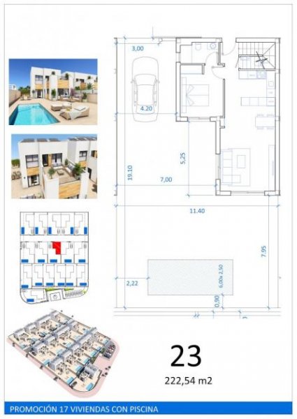 San Fulgencio Exklusive Doppelhaushälften mit 3 Schlafzimmern, 2 Bädern, Gäste-WC, Dachterrasse, Klimaanlage, Privatpool und Kfz-Stellplatz