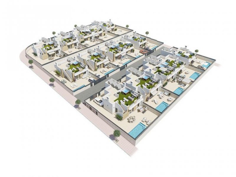 San Fulgencio Exklusive Doppelhaushälften mit 3 Schlafzimmern, 2 Bädern, Dachterrasse, Klimaanlage, Privatpool und Kfz-Stellplatz Haus