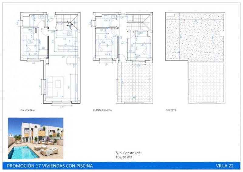 San Fulgencio Exklusive Villen mit 3 Schlafzimmern, 2 Bädern, Gäste-WC, Dachterrasse, Klimaanlage, Privatpool und Kfz-Stellplatz Haus kaufen