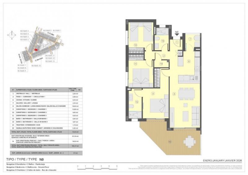 Torrevieja Erdgeschoss-Wohnungen mit 3 Schlafzimmern, 2 Bädern, Tiefgaragenstellplatz, Gemeinschaftspools und beheizten Whirlpools Wohnung