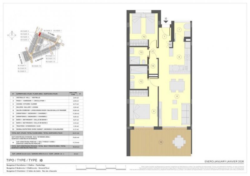 Torrevieja Erdgeschoss-Wohnungen mit 2 Schlafzimmern, 1 - 2 Bädern, Tiefgaragenstellplatz, Gemeinschaftspools und beheizten Whirlpools