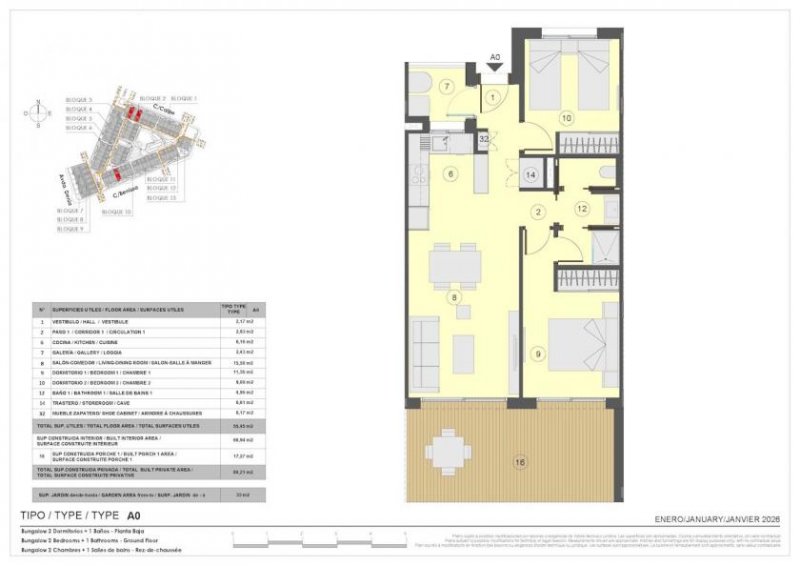 Torrevieja Erdgeschoss-Wohnungen mit 2 Schlafzimmern, 1 - 2 Bädern, Tiefgaragenstellplatz, Gemeinschaftspools und beheizten Whirlpools