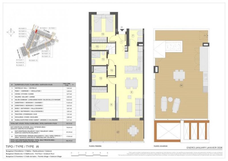 Torrevieja Obergeschoss-Wohnungen mit 2 Schlafzimmern, 1 - 2 Bädern, Dachterrasse, Tiefgaragenstellplatz, Gemeinschaftspools und beheizten