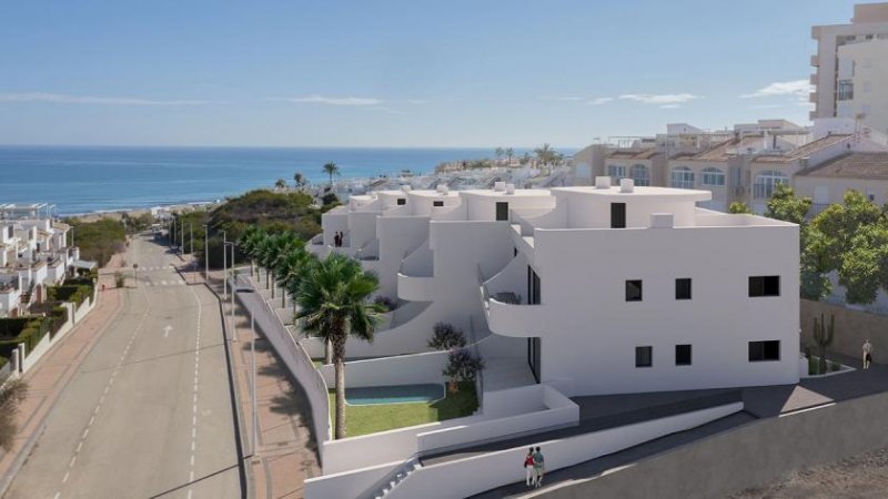 La Mata Obergeschoss-Wohnungen mit 2 Schlafzimmern, 2 Bädern, Klimaanlage, Tiefgaragenstellplatz, Meerblick und Gemeinschaftspool nur m