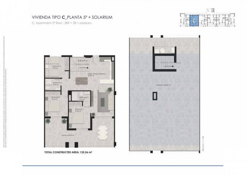 Torrelamata Penthouse-Wohnungen mit 3 Schlafzimmern, 2 Bädern, Vorinstallation Klimaanlage, Kfz-Stellplatz und Gemeinschaftspool nur 700 m