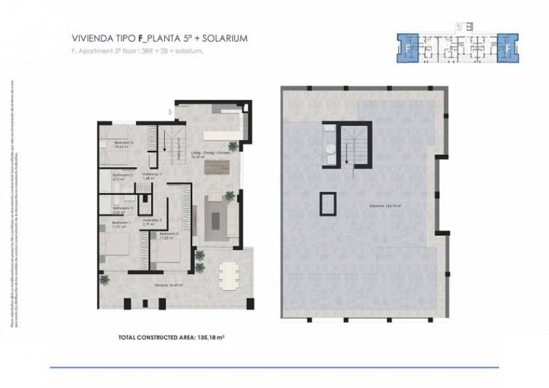 Torrelamata Penthouse-Wohnungen mit 3 Schlafzimmern, 2 Bädern, Vorinstallation Klimaanlage, Kfz-Stellplatz und Gemeinschaftspool nur 700 m