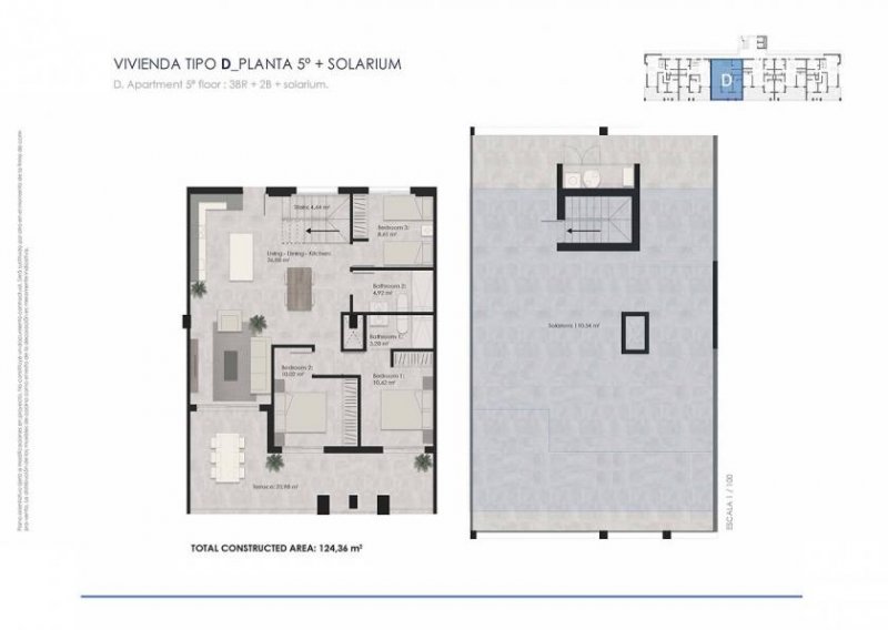 Torrelamata Penthouse-Wohnungen mit 3 Schlafzimmern, 2 Bädern, Vorinstallation Klimaanlage, Kfz-Stellplatz und Gemeinschaftspool nur 700 m