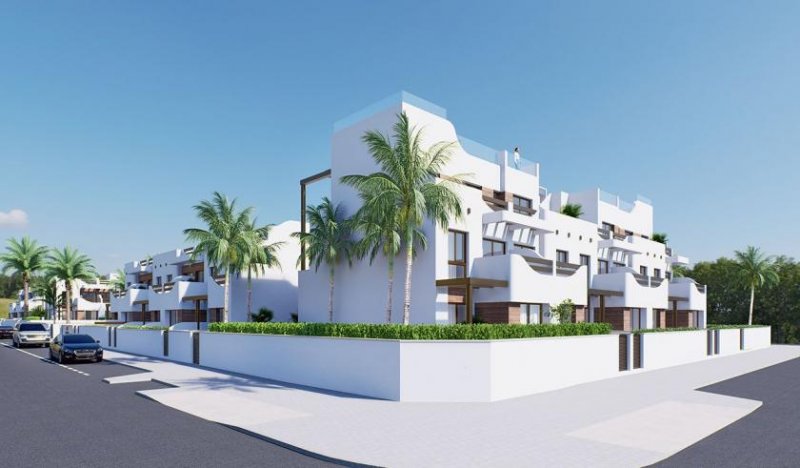 Torre de la Horadada Obergeschoss-Wohnungen mit 2 Schlafzimmern, 2 Bädern, Dachterrasse, Tiefgaragenstellplatz und Gemeinschaftspool nur 200 m vom