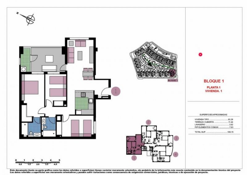 Mil Palmeras Appartements mit 3 Schlafzimmern und 2 Bädern in abgeschlossener Anlage mit Gemeinschaftspools nur 600 m vom Strand Wohnung