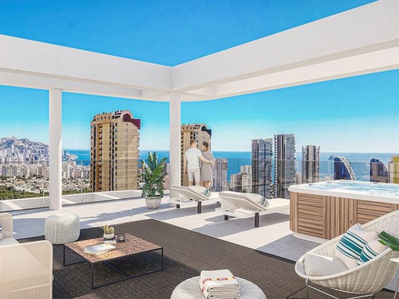 Benidorm Neubau-Apartment nahe Poniente-Strand - Meer- und Golfplatz-Blick Wohnung kaufen