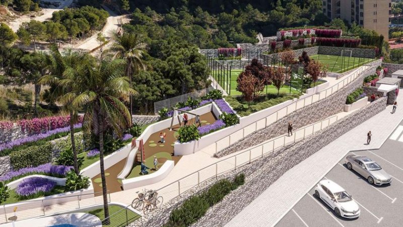 Benidorm Penthouse-Wohnungen mit 3 Schlafzimmern, 2 Bädern, Gäste-WC, Klimaanlage, Fußbodenheizung, Kfz-Stellplatz und Meerblick nur 1