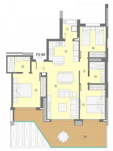Benidorm Wohnungen mit 3 Schlafzimmern, 2 Bädern, Klimaanlage, Fußbodenheizung in Bädern, Kfz-Stellplatz und Meerblick nur 1 km vom