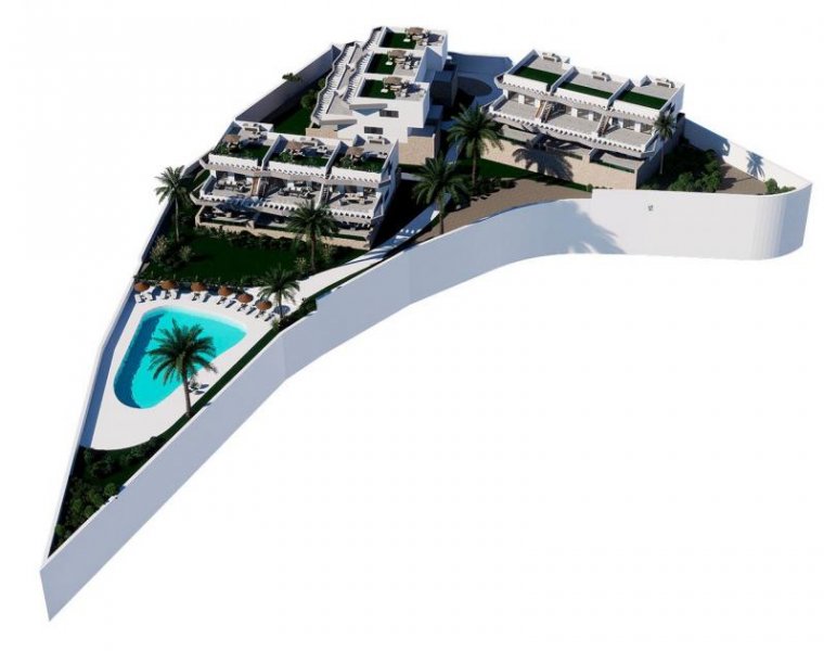 Finestrat Erdgeschoss-Wohnungen mit 2 Schlafzimmern, 2 Bädern, großer Terrasse, Gemeinschaftspool und Meerblick Wohnung kaufen
