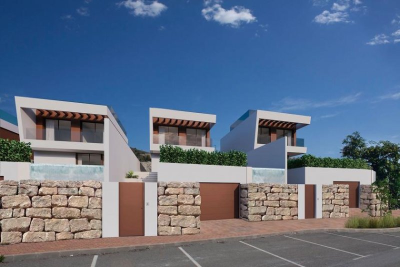 Finestrat Exklusive Villen mit 3 Schlafzimmern, 3 Bädern, Gäste-WC, Keller, Privatpool und Dachterrasse mit Meerblick in wunderschöner