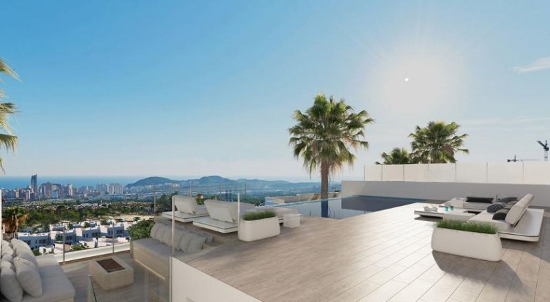 Finestrat Luxusvillen mit 4 Schlafzimmern, 4 Bädern, Gäste-WC, Keller, Meerblick und Privatpool Haus kaufen