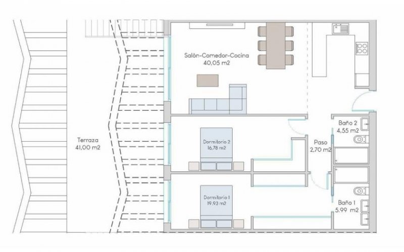 Finestrat Obergeschoss-Wohnungen mit 2 Schlafzimmern, 2 Bädern, Dachterrasse, Gemeinschaftspool und Meerblick Wohnung kaufen