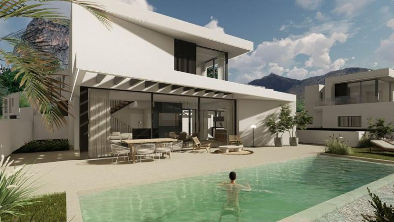 Polop Fantastische und großzügige Villen mit 4 Schlafzimmern, 4 Bädern, Gäste-WC, Garage, Privatpool und Meerblick Haus kaufen