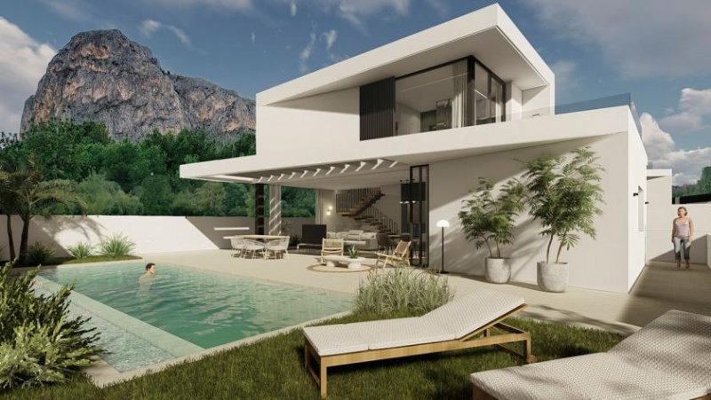 Polop Fantastische und großzügige Villen mit 4 Schlafzimmern, 4 Bädern, Gäste-WC, Garage, Privatpool und Meerblick Haus kaufen