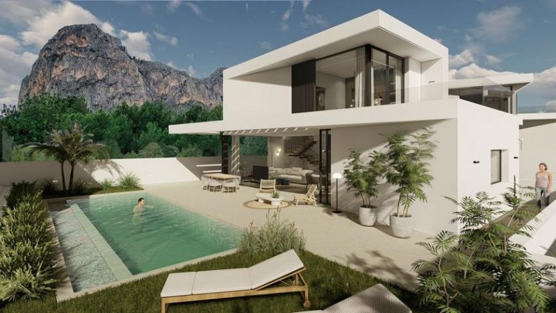 Polop Fantastische und großzügige Villen mit 4 Schlafzimmern, 4 Bädern, Gäste-WC, Garage, Privatpool und Meerblick Haus kaufen
