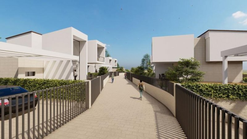 La Nucía Villen mit 3 Schlafzimmern, 3 Bädern, Klimaanlage, Einbauküchen mit Elektrogeräten, Meerblick, Privatpool und Kfz-Stellplatz