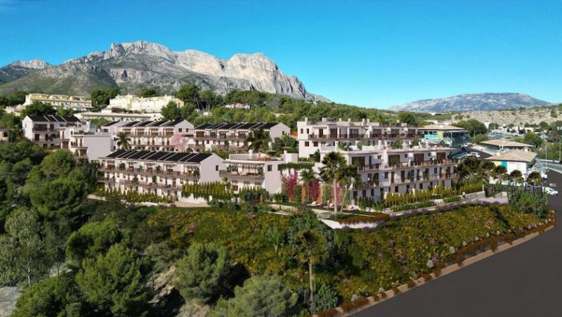La Nucia Reihenhäuser mit 4 Schlafzimmern, 3 Bädern, Gäste-WC, Meerblick, Klimaanlage, Kfz-Stellplatz und Gemeinschaftspool Haus