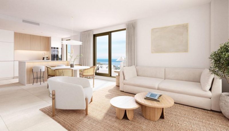 Villajoyosa Appartements mit 2 Schlafzimmern, 2 Bädern, Klimaanlage, Fußbodenheizung in Bädern, Tiefgaragenstellplatz und nur 500 m vom
