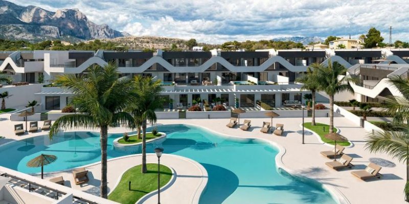 Alfaz del Pi Fantastische Penthouse-Wohnungen mit 2 Schlafzimmern, 2 Bädern, Dachterrasse, Klimaanlage, Kfz-Stellplatz und Gemeinschaftspool