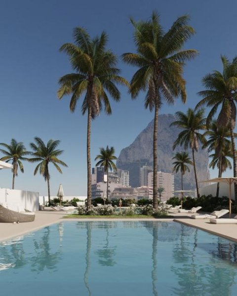 Calpe Appartements mit 2 Schlafzimmern, 2 Badezimmern, Klimaanlage, Tiefgaragenstellplatz, Gemeinschaftspool und Meerblick nur 200 m