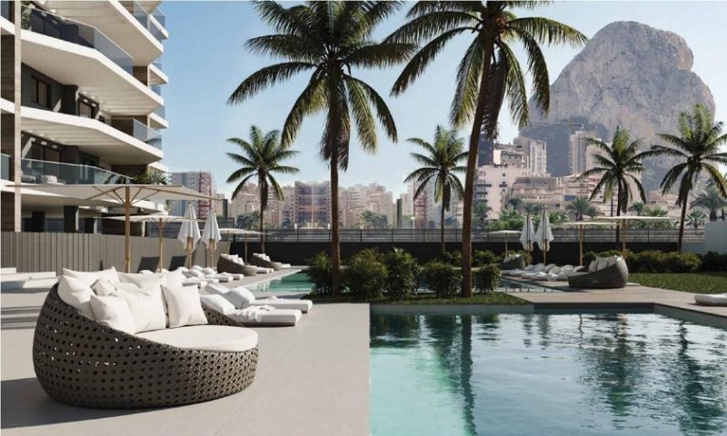 Calpe Appartements mit 3 Schlafzimmern, 2 Badezimmern, Tiefgaragenstellplatz, Gemeinschaftspool und Meerblick nur 200 m vom Strand
