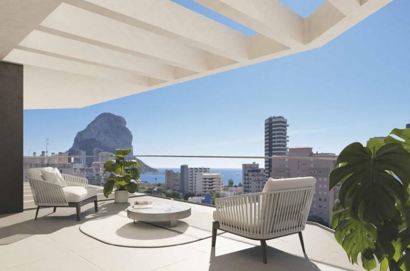 Calpe Appartements mit 3 Schlafzimmern, 2 Badezimmern, Tiefgaragenstellplatz, Gemeinschaftspool und Meerblick nur 200 m vom Strand