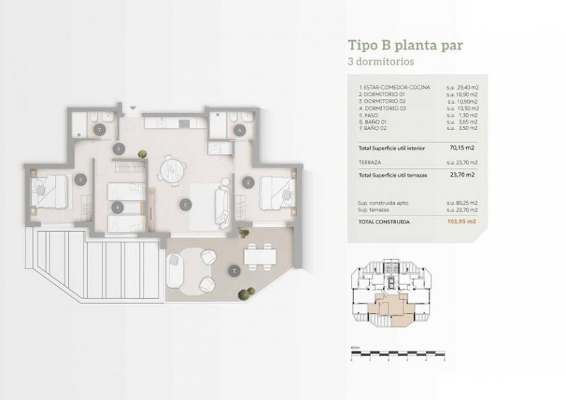 Calpe Appartements mit 3 Schlafzimmern, 2 Badezimmern, Tiefgaragenstellplatz, Gemeinschaftspool und Meerblick nur 200 m vom Strand