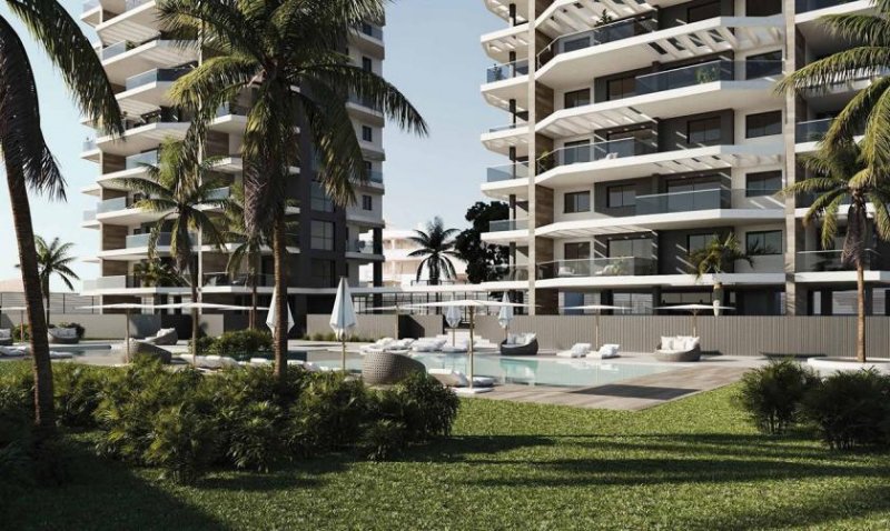 Calpe Appartements mit 3 Schlafzimmern, 2 Badezimmern, Tiefgaragenstellplatz, Gemeinschaftspool und Meerblick nur 200 m vom Strand