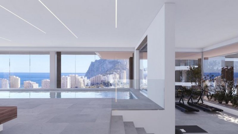 Calpe Luxus-Wohnungen mit 2 Schlafzimmern, 2 Bädern und Meerblick in exklusiver Anlage mit Außenpools und Wellness-Bereich nur 900 m